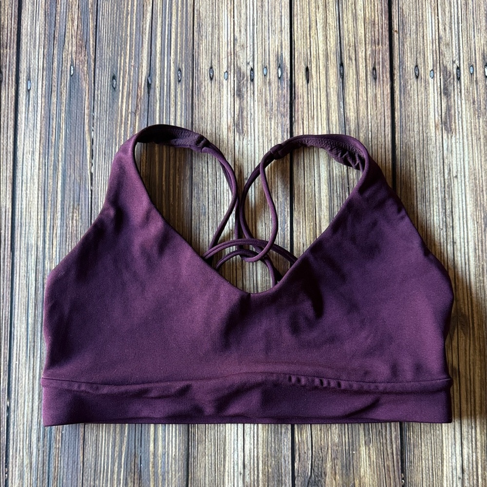 Athleta Deep Purple Strap Back Sports Bra S
